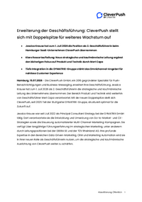 Pressemitteilung zur Erweiterung der CleverPush Gesch&auml;ftsf&uuml;hrung